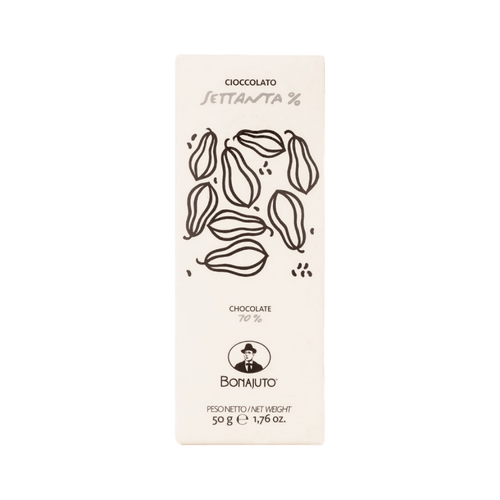 Cioccolato 70% | Artigianale - Fatto a mano a Modica, Sicilia | Senza glutine | Bonajuto | 50g