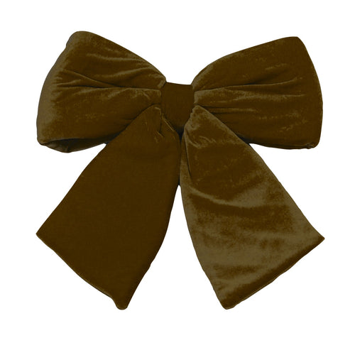 Fiocco imbottito in velluto Marrone decorazione natalizia per albero e ghirlanda dietro porta