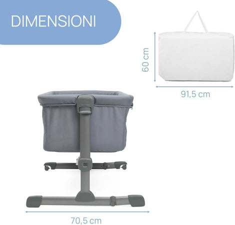CHICCO Next2Me Essential - Culla Neonato, Compatibile Con Diversi Letti, Altezza Regolabile, Inclinabile, Buona Circolazione Dell'Aria, Materasso E Borsa Inclusi, Vari Colori Disponibili, Stone Re_Lux E Dove Re_Lux