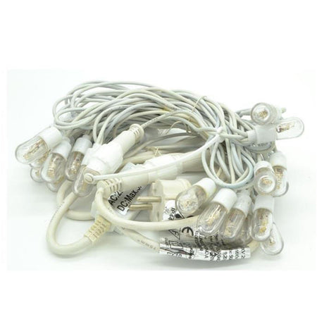 Luci di natale 5 mt catena Mega led professionale cavo bianco cordoniera da esterno