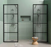 Doccia Walk In H200 Anticalcare 8mm Trasparente Telaio Finestrato Nero Opaco - Shopbagno.it