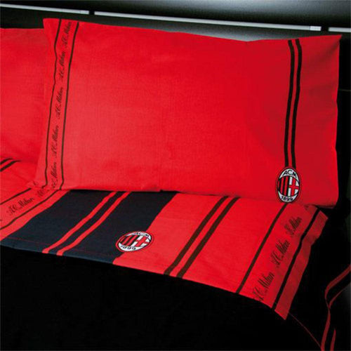 Completo letto A.C. Milan lenzuola Ufficiale per letto Una piazza S40 - Passarelli Biancheria