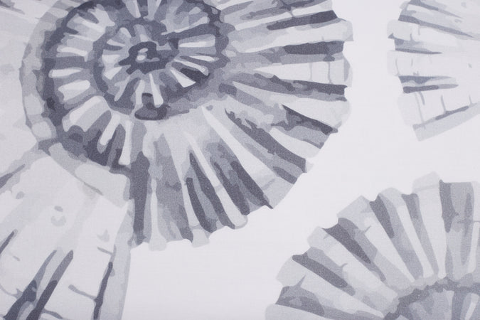 Set Copripiumino Federe Bifaccia Conchiglie Fondo Grigio Parure Copripiumino in Cotone Made in Italy CONCHIGLIE / BIANCO