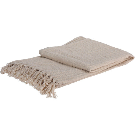 Coperta decorativa morbida con frange in cotone per letto e divano leggera 170 cm