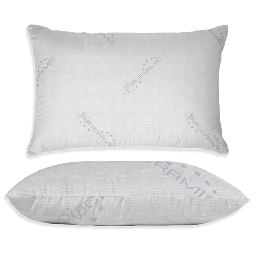 Coppia Cuscini Guanciale in Memory Foam Bioceramica Grigio Chiaro B28 - Passarelli Biancheria