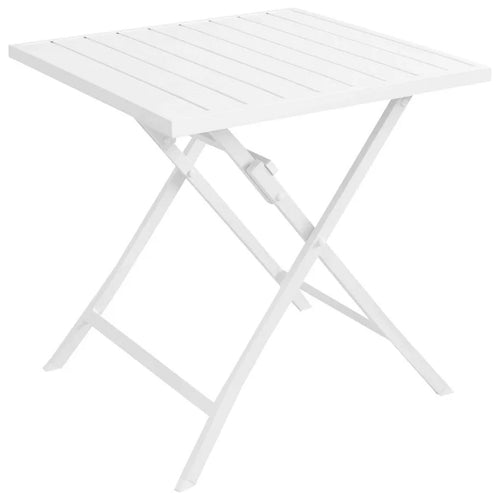 Tavolino pieghevole Copacabana per esterno e giardino, in alluminio da 70 cm