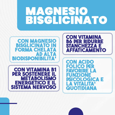 T-Rex Integratori Magnesio Bisglicinato 375mg con Vitamina B6, B1 e Acido Folico - 180 compresse - Sistema nervoso, Energia, Muscoli e Ossa