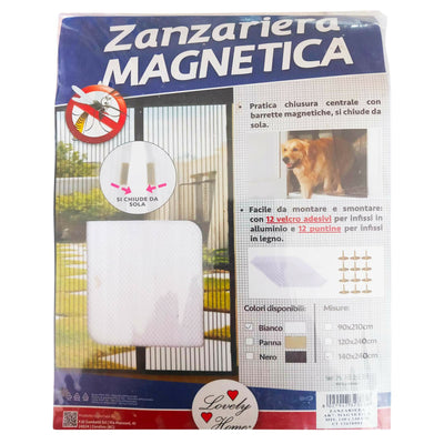 Zanzariera Magnetica Con Pratica Chiusura Centrale E Barrette Magnetiche Si Chude Da Sola Colore Panna 140cm X 240 Cm