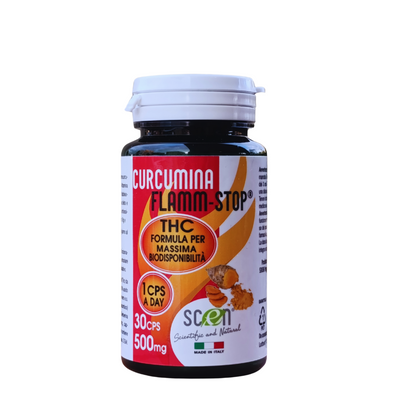 CURCUMINA  FLAMM-STOP, THC - Tetraidrocurcumina - Formula per massima biodisponibilità - 30 cps. - Scen