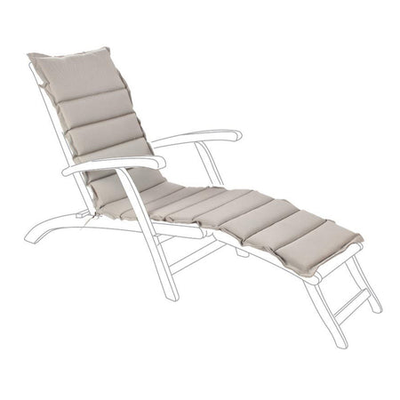Cuscino per lettino grigio trapuntato 176 x 50 cm giardino ed esterno