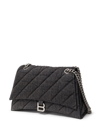 Balenciaga Borsa a Spalla Crush Medium in Denim da donna