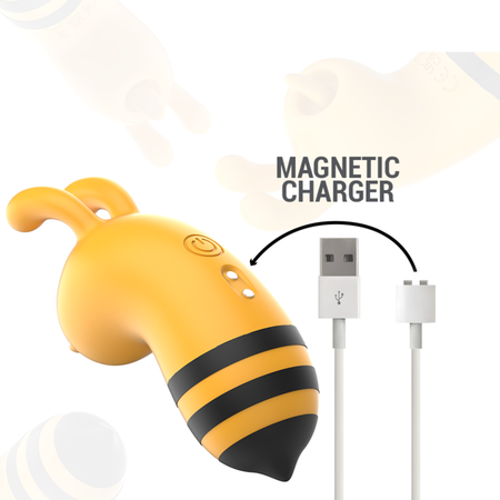 Vibratore stimolatore del clitoride a forma di ape vibrante in silicone con lingua oscillante
