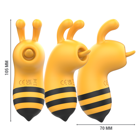 Vibratore stimolatore del clitoride a forma di ape vibrante in silicone con lingua oscillante
