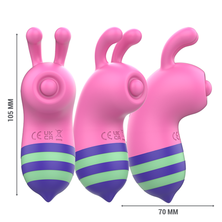 Vibratore stimolatore del clitoride a forma di ape vibrante in silicone con bottone oscillante
