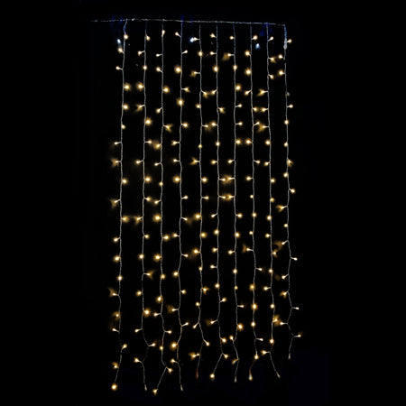 Tenda luminosa a led cascata da esterno decorazione natalizia 1 x h 2 mt