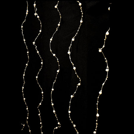 Tenda led luminosa con perle e nanoled  luci natale cascata da esterno 300 nanoled mt 1 x H 2 mt luce calda