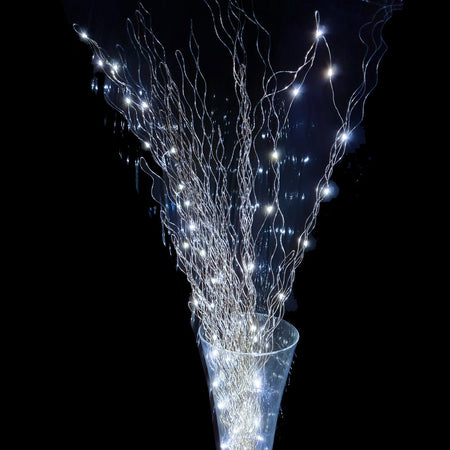 Ramo luminoso con ciuffi di nanoled decorazione natalizia in metallo