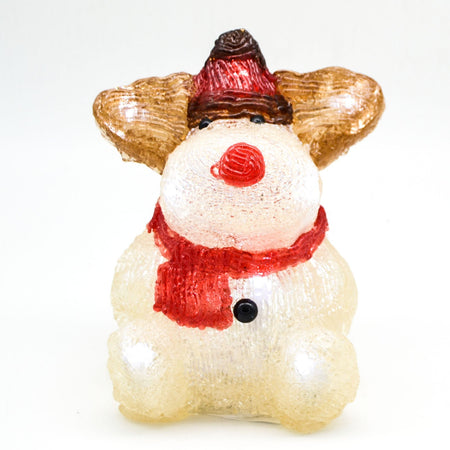 Decorazione luminosa renna seduta 12 led H 26 cm addobbo natalizio