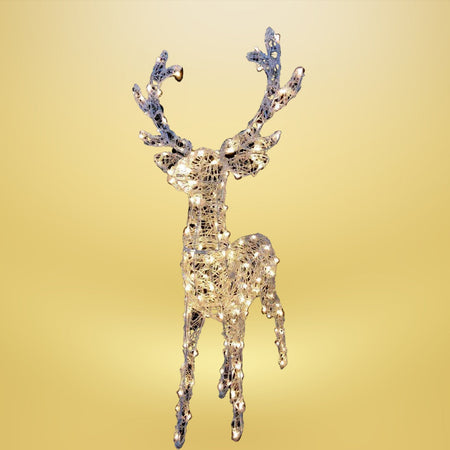 Renna luminosa a led decorazione natalizia per uso interno ed esterno h 110 cm