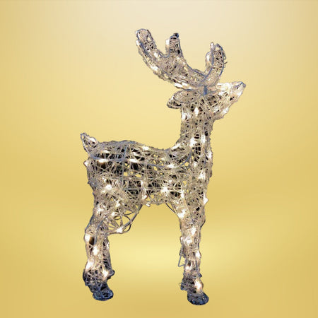 Renna luminosa a led decorazione natalizia per uso interno ed esterno h 110 cm