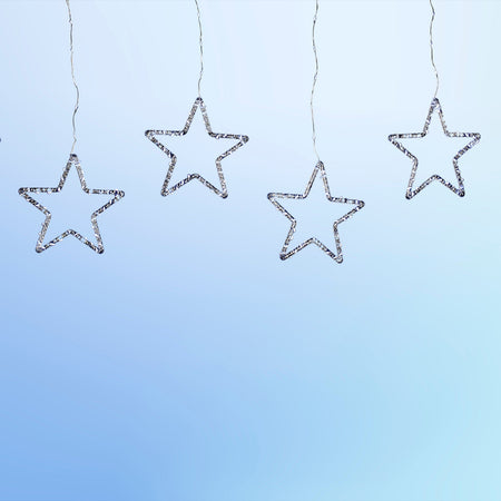 Tenda cascata luminosa con stelle a 440 nanoled  per uso interno ed esterno