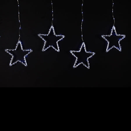 Tenda cascata luminosa con stelle a 440 nanoled  per uso interno ed esterno