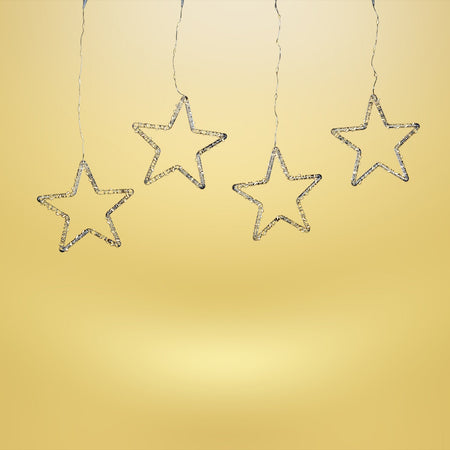 Tenda cascata luminosa con stelle a 440 nanoled  per uso interno ed esterno