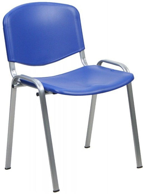 Sedia impilabile per sala dattesa con struttura in acciaio grigio