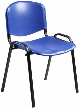 Sedia in plastica su gambe fisse per sala attesa con bracciolo e tavoletta