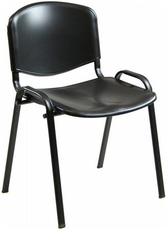 Sedia in plastica su gambe fisse per sala attesa con bracciolo e tavoletta