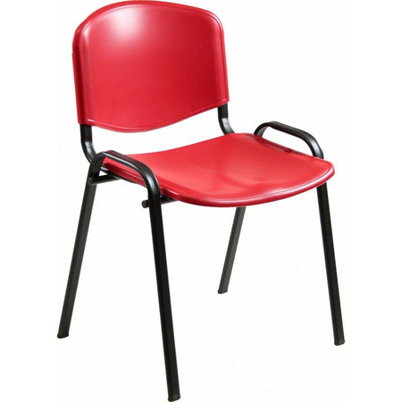 Sedia in plastica su gambe fisse per sala attesa con bracciolo e tavoletta