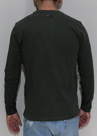 T-shirt manica lunga verde militare