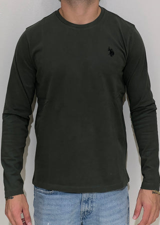 T-shirt manica lunga verde militare