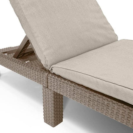 Poltrona lounge in simil resina intrecciata con cuscini ALLIBERT - 4 posizioni - Daytona - Beige