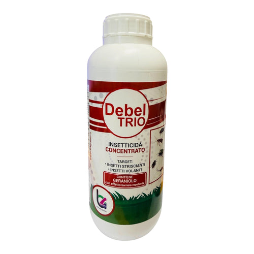 Debel Trio Lt 1 Insetticida Concentrato ad Azione Abbattente Contro Insetti Striscianti e Volanti B4Green