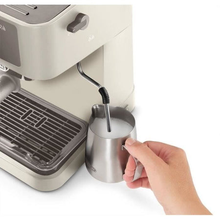 Macchina per caffè espresso - DELONGHI - STILOSA EC235.CR - Pompa solo - Bollitore in acciaio inox - Compatibile ESE - Lancia vapore - Finitura panna
