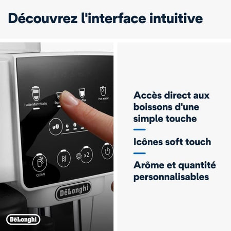 Macchina per caffè espresso macinino DELONGHI ECAM220.61.W - acciaio inossidabile