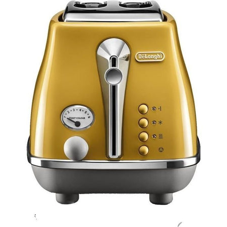DELONGHI ICONA CAPITALS Tostapane 2 fette - 900W - Tostapane 3 funzioni - Scaldapasta incluso - Giallo