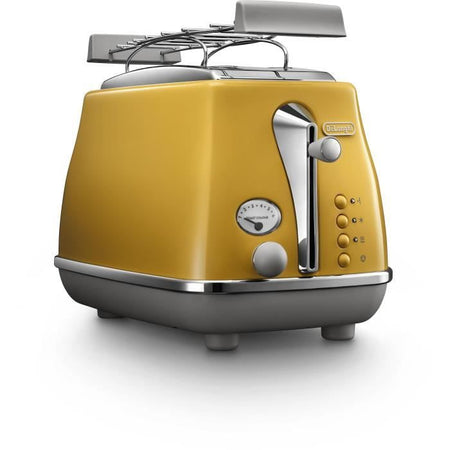 DELONGHI ICONA CAPITALS Tostapane 2 fette - 900W - Tostapane 3 funzioni - Scaldapasta incluso - Giallo