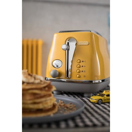 DELONGHI ICONA CAPITALS Tostapane 2 fette - 900W - Tostapane 3 funzioni - Scaldapasta incluso - Giallo