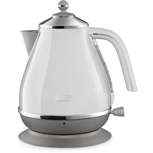 Bollitore DELONGHI ICONA CAPITALS - 1,7 L - Acciaio inox - Base rimovibile e girevole a 360 - Filtro anticalcare - Bianco