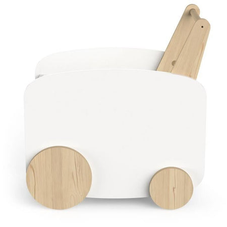 Carrello portaoggetti su ruote - FIRMIANA - Stile scandinavo - Bianco opaco / Rovere Kronberg - 49,8 x 35 x 52,5 cm - DEMEYERE