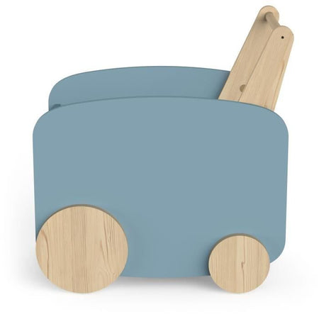 Carrello portaoggetti su ruote - FIRMIANA - Stile scandinavo - Blu tempesta e legno naturale - 49,8 x 35 x 52,5 cm - DEMEYERE