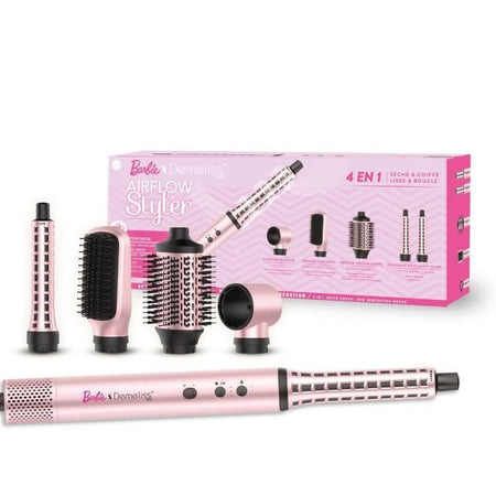 Spazzola asciugante - DEMELISS - Air Flow Styler Barbie Edition - 3 velocità - Rosa