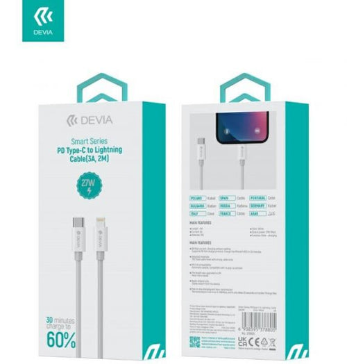 DEVIA CAVO NYLON CARICARAPIDA PD TYPEC LIGHTNING 3A 2M
