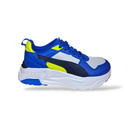 Puma Trinity Sneakers Ragazzo Celeste Blu Bianco Giallo – Stile Running con Lacci | Taglie 36-39