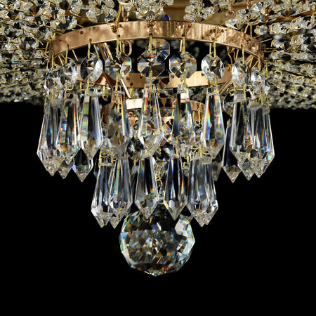 Plafoniera Contemporanea Palace Metallo Oro Antico 5 Luci