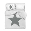 Set copripiumino federe letto 100% cotone stampa digitale STELLA GRIGIO/BIANCO