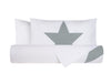 Set copripiumino federe letto 100% cotone stampa digitale STELLA GRIGIO/BIANCO