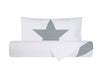 Set copripiumino federe letto 100% cotone stampa digitale STELLA GRIGIO/BIANCO